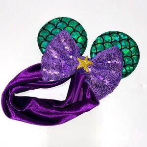 Disney The Little Mermaid, Purple and Green Mermaid Hairband, Mickey Mouse Ears